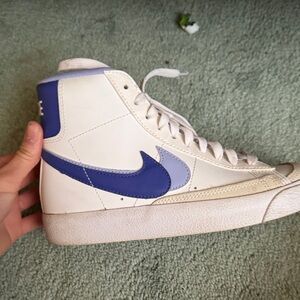 Nike High-Top Sneakers with Purple and White Accents